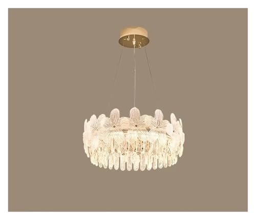 Plafonnier suspendu en cristal MOCHAMIK lustre rond double couche 50cm