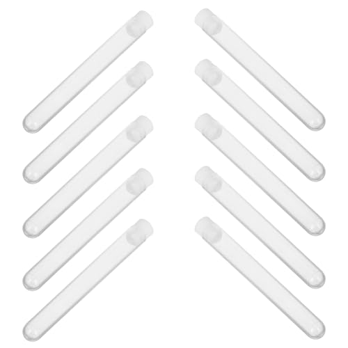 EXQUIMEUBLE 15個 クリアプラスチック試験管 メイクブラシ収納チューブ 携帯用透明ワンドケース 多機能化粧筆収納 便利な睫毛ブラシ保管容器