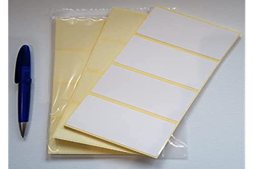 96 x Plain White Labels. Self Adhesive Address Postage Stickers, 100x50mm. Sticky. Blank Postal Stickers.