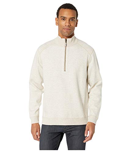 Tommy Bahama Flipsider Reversible Quarter-Zip Pullover (Smoke Light Heather, XXL)