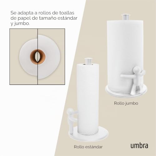 Portarollos de toallas de papel Umbra Buddy blanco, soporte vertical de mesa para cocina 7