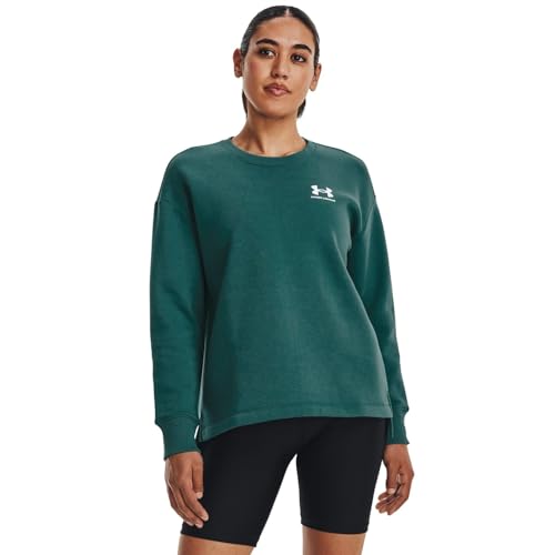 Under Armour Damen Rival Fleece Oversized Crew, (722) Coastal Teal/White, XL – Ansicht 2