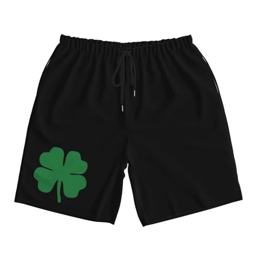 Green 4 Leaf Clover Men's Quick-Dry Board Shorts 7