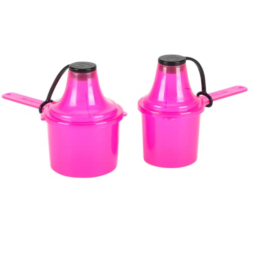 The Scoopie Supplement Container, Scoop, and Funnel System for Post Workout Protein Powder, Spill Proof Holder Dispenser, Gym and Shaker Bottle Accessory, PACK OF 2, PINK (60 cc, 60 mL) (90 cc, 90 mL)