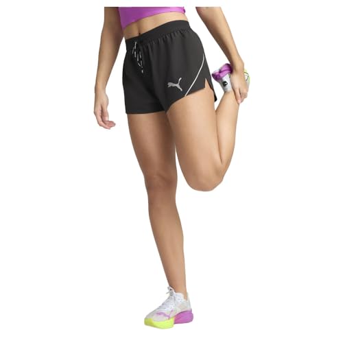 PUMA Womens Raceday Ultraweave 3 Inch Split Shorts Casual Bottoms Casual Lightweight - Black