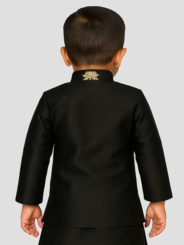 Image of JBN Creation Boys' Silk Blend Nehru Jacket || Banarasi Brocade Woven Jacquard Modi /Nehru Jacket || Ethnic Wear for Festivals, Weddings