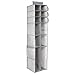 mDesign Long Fabric Hanging Organizer - Over Closet Rod Storage with 12 Shelves and Side Pockets for Baby Nursery Bedroom Organization - Hold Clothes, Linens, Toys, Accessories, Lido Collection, Gray