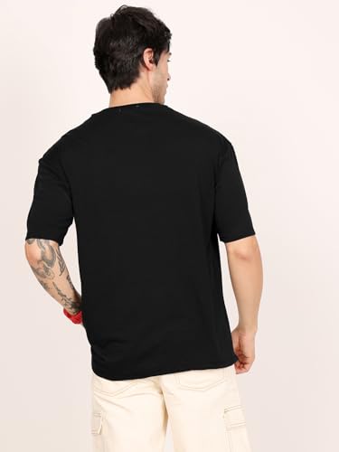 Image of LEOTUDE Men's Half Sleeve Round Neck Cottonblend Graphic Print Oversized Tshirt for Man