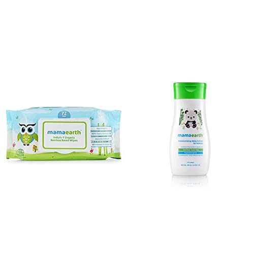 Mamaearth India's First Organic Bamboo Based Baby Wipes (72 Wipes) & Daily...