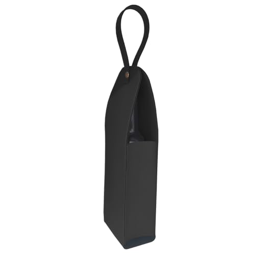 Bolsa Porta Vinho Preto Com Alça e Fecho Magnético