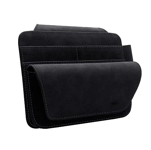 ZCHQF Car Sun Visor Organizer for Ford F250 F350 F450 F100 F150 F250 Fiesta Focus Fusion Ixion, Cards Pen Glasses Multifunctional Interior Accessories Multi-Pocket Tidy Organizer,A-Black
