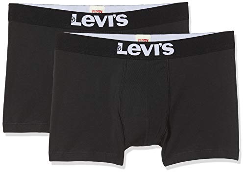 Levi's Levis Men Solid Basic Trunk 2P Bóxer, Negro (Jet Black 884), Large (Pack de 2) para Hombre