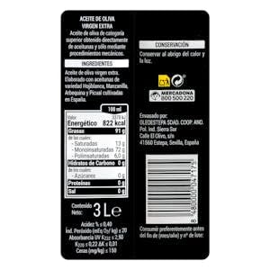 Aceite de oliva virgen extra Hacendado Garrafa 3 L Pack 2