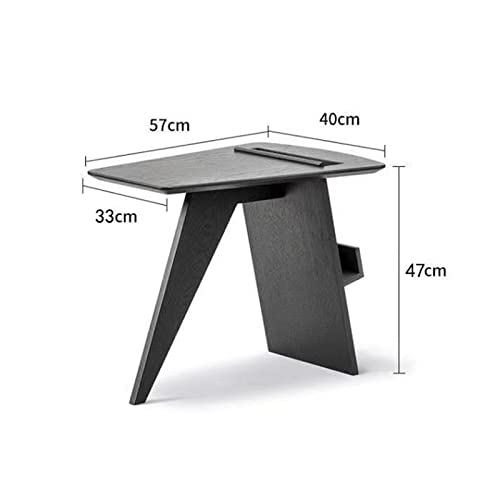 Table de chevet noire en bois 57x40x47cm pour salon - 2