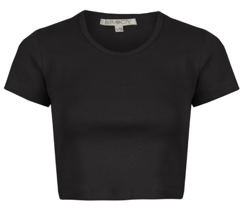 T-shirt élastique court 3/4 à manches courtes pour le sport, la salle de sport, le yoga Coton Spandex,Noir,L Cover