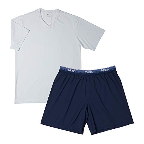 Pijama Micr M.Curta Gola V, Mash, Masculino, Azul Marinho, M