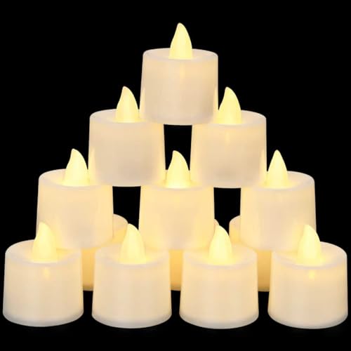 Image of KOABY 50 Pack Flameless Votive Candles, Last 8H+, Warm White Light, No Timer No Flickering