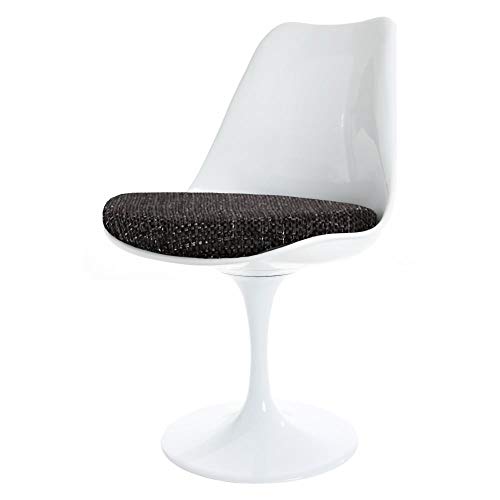 Fusion Living Chaise latérale pivotante à Texture Blanche Brillante et Noire