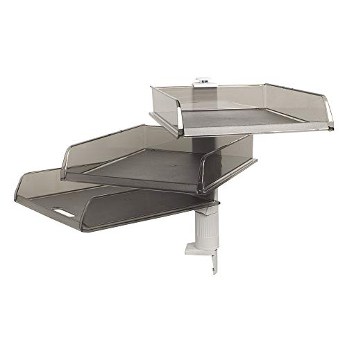 Exacompta - Réf. 12027D - 1 Colonne pivotante 3 corbeilles à courrier B4 - fabriqué en PS - dimensions 395x272x387 mm - couleur gris lumière/gris...