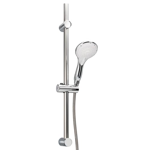 bremermann Brausestangenset, inkl. Brause, Edelstahl Brauseschlauch 1,75 m und Stange 71,5 cm, Brauseset Komplett-Set (Chrom)