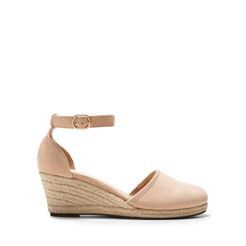Image of DREAM PAIRS Women's Espadrilles Closed Toe Ankle Strap Dressy Platform Wedge Sandals