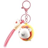 Svozrey Cute Dog Keychain Kawaii Puppy Bag Charms Lovely Animal Keyring for Women Girls White Pup Keychain with Donut Envelope Fashion Purse Handbag Backpack Accessories Dog Lovers Birthday Gift