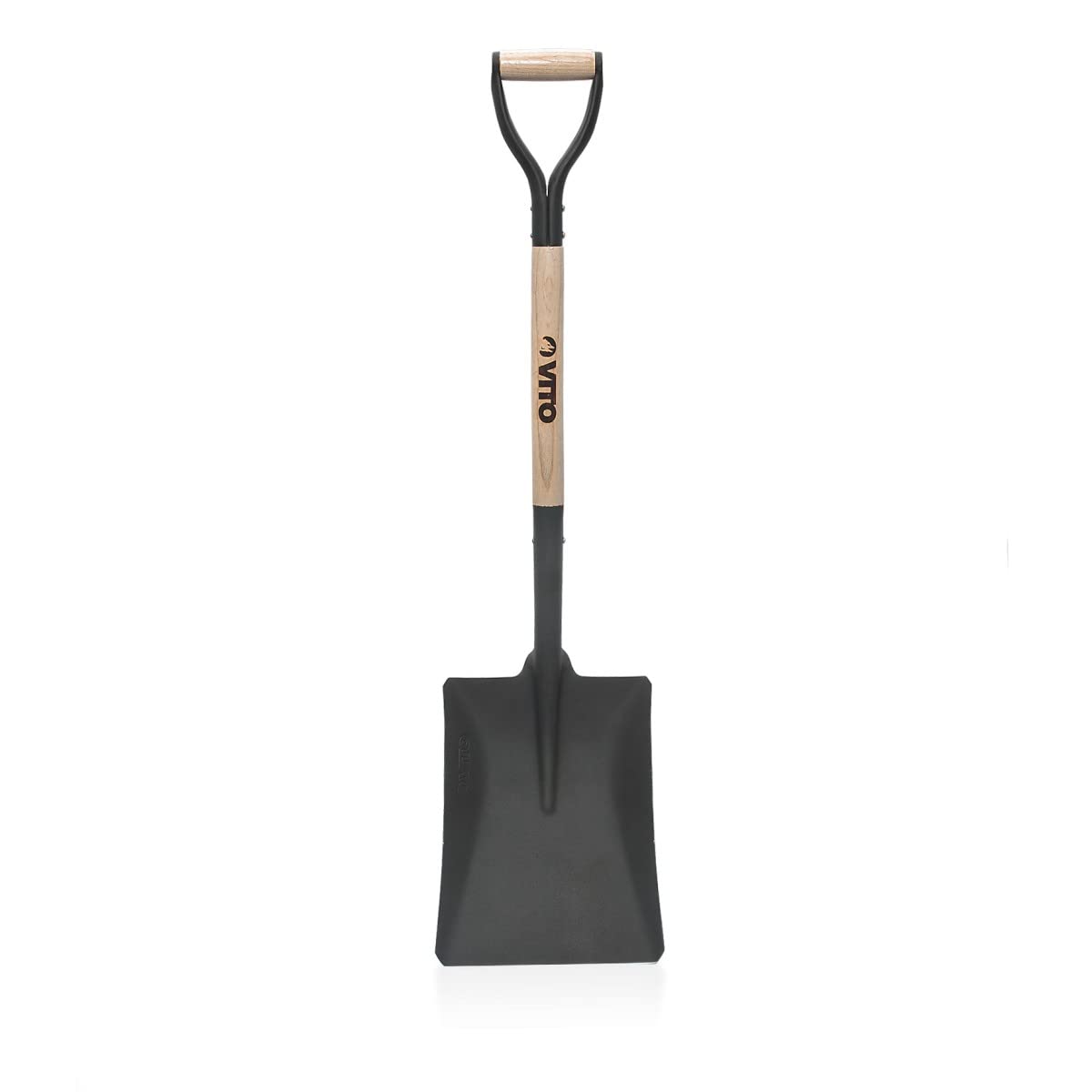 VITO - Set di 4 Utensili da Giardino in Acciaio di Alta Qualità con Manico in Legno e Impugnatura Ergonomica - Forcone + Pala Quadrata + Pala Tonda + Vanga
