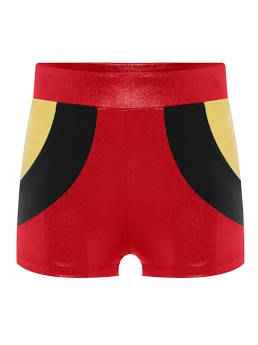 Kids Girls Dance Shorts High Waist Shiny Metallic Workout Yoga Sport Shorts Hot Pants Dancewear3