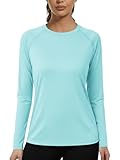 Picture of KINSWT Rash Guard Women UPF 50+ Sun Shirts UV Protection Long Sleeve SPF Swim Shirt Lightweight Moisture Wicking Tops,Lake Blue M