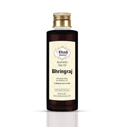 Khadi Omorose Bhringraj Hair Oil |Controls Hair Fall | Promotes Healthy Hair Growth | Mineral Oil Free | Makes Hair Strong, 210ml