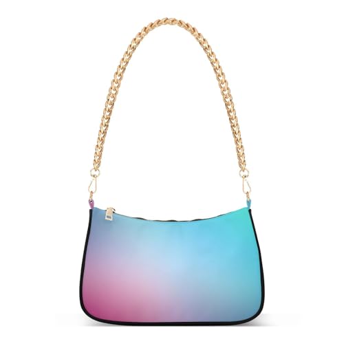 Sac à bandoulière avec chaîne pour femme bleu pastel dégradé