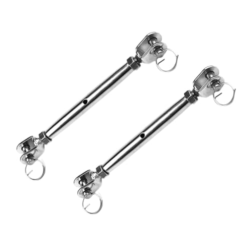 2 piezas Tensores de Cable de Acero Inoxidable de Alta Resistencia Cuerpo Cerrado, Tensión para Cables con Acabado Pulido miniatura 1