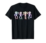 Funny Ghost Dancing Skeletons Glow in The Halloween Night T-Shirt