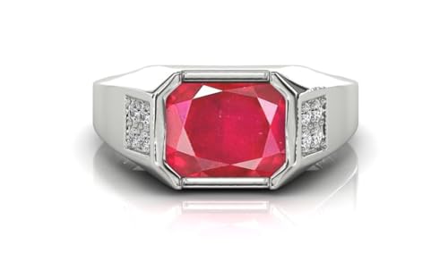 Bague rubis argent massive finie à la main pour éviter le ternissement