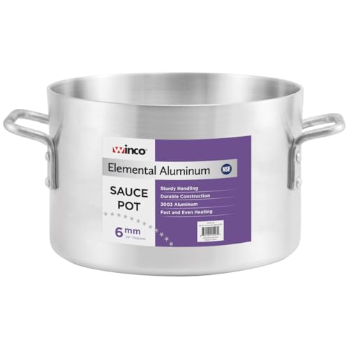 Winco 6.0mm Aluminum Sauce Pot, 60-Quart