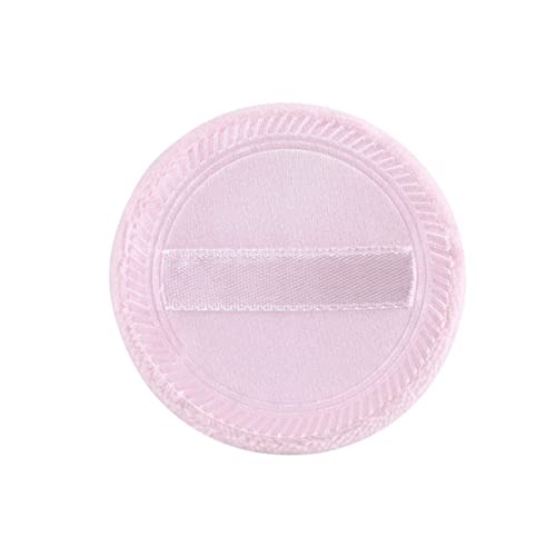PartyKindom 10 Pack Round Makeup Powder Rayon Handle Soft Cotton Rounds for Sensitive Skin Easy to Carry Use (55x6mm Random Colors)