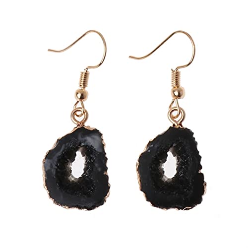 Boucles d'oreilles en résine et quartz géode chic pour femme