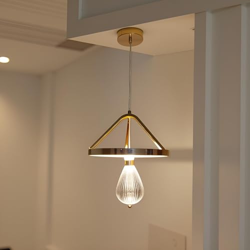 Image of Lyse Decor Chandelier, Jhumar Light for Hall Ceiling, Jhoomer for Living Room, Creative 3 Ring Hanging Pendant Lamp with Height-Adjustable for Bedroom, Dining Room (Clear)