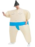 Inflatable Sumo Wrestling Suits Adult Blow up Halloween Costumes,Blue