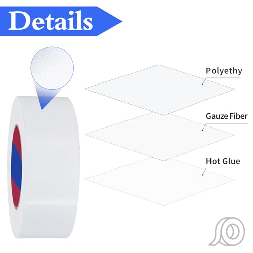 Image of White Duct Tape 2 Inch x 55 Yards x 10 Mil Thickness Heavy Duty, No Residue, Tear by Hand & Waterproof Duct Tape,Great for Packaging, Home Use, DIY, Projects and Repairs