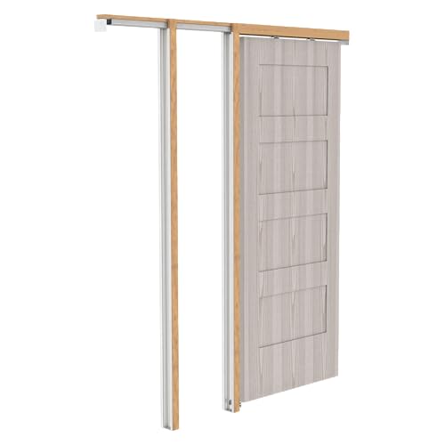 Kit de herrajes para puerta empotrada National Hardware N186-858 con riel de aluminio miniatura 5