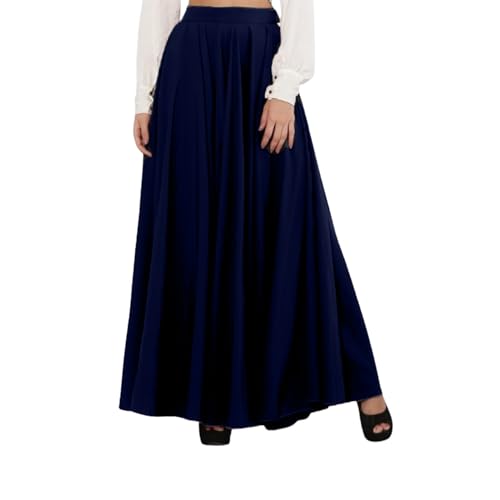Image of JYESHTA Women's American Crepe Flared A Line Stitched Long Skirt with 12 Mtr Flare 40 in Height | Skirts for Women Long Length | Long Skirts for Girls