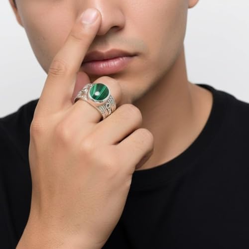 Image of 55Carat Choose Your Color Genuine Gemstone Sterling Silver Ring Band Vintage Handmade Jewelry Sizes 5-12
