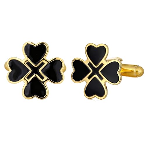 Mancuernillas Hombre Plata 925 Trébol Dorado