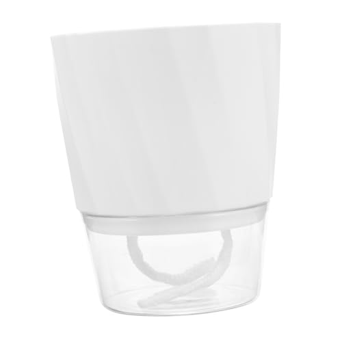 FONDOTIN Maceta Automática De Autorriego Transparente para Interior y Balcón, Maceta De Plástico Mediana con Absorción De Agua, Depósito Integrado para Riego