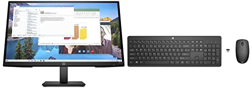 HP M27Ha Fhd Monitor IPS Panel with Built-in Audio – Vesa Compatible 27 Inch (68.8Cm) 1920 X 1080 Pixels Black & 230 Wireless Black Chicklet Keyboard and Mouse Combo