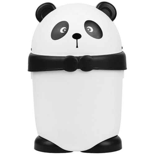Mini basurero con tapa diseño panda para escritorio