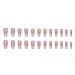 Hkanlre Bling Coffin Press on Nails Fake Nails Tips Full Cover Medium False Gradient Nails for Women and Girls 24PCS (Coffin pink)