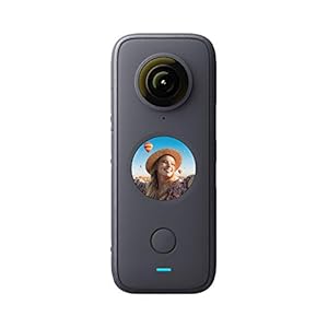 insta360 ONE X2-5.7K 360° Action Camera con stabilizzazione, impermeabile IPX8, bastone selfie più invisibile, touchscreen, editing video automatico, controllo vocale