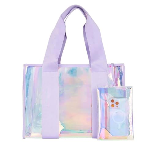 WREWING Beach Bags for Women, Beach Bag with Phone Pouch, 18L Clear Beach Bags, Waterproof Sandproof Tote Bag for Beach Pool
